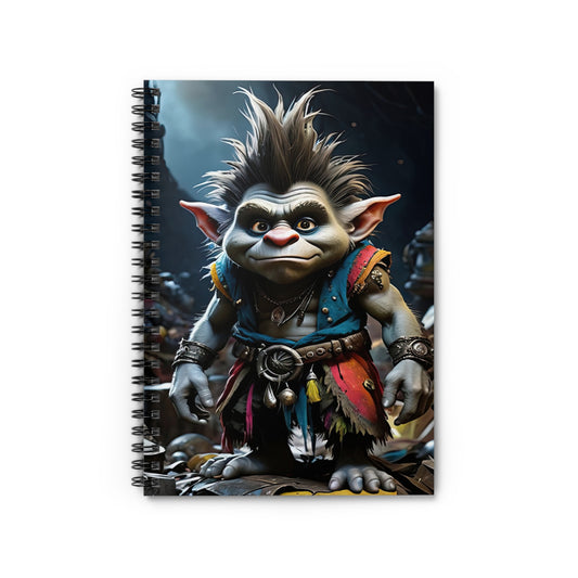 Fantasy-Themed Spiral Notebook with Ruled Lines, Troll Design