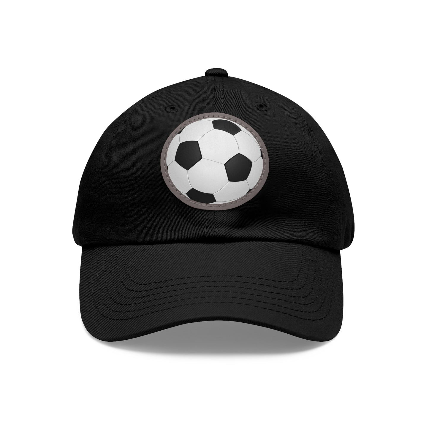 Soccer Dad Hat with Leather Patch (Round)