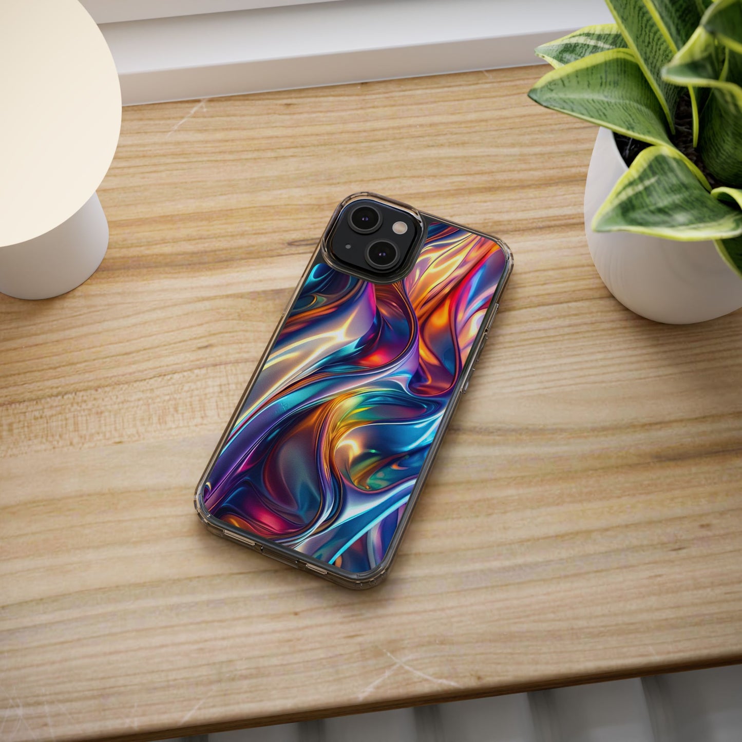 Colorful Clear Case for iPhone – Abstract Art Design