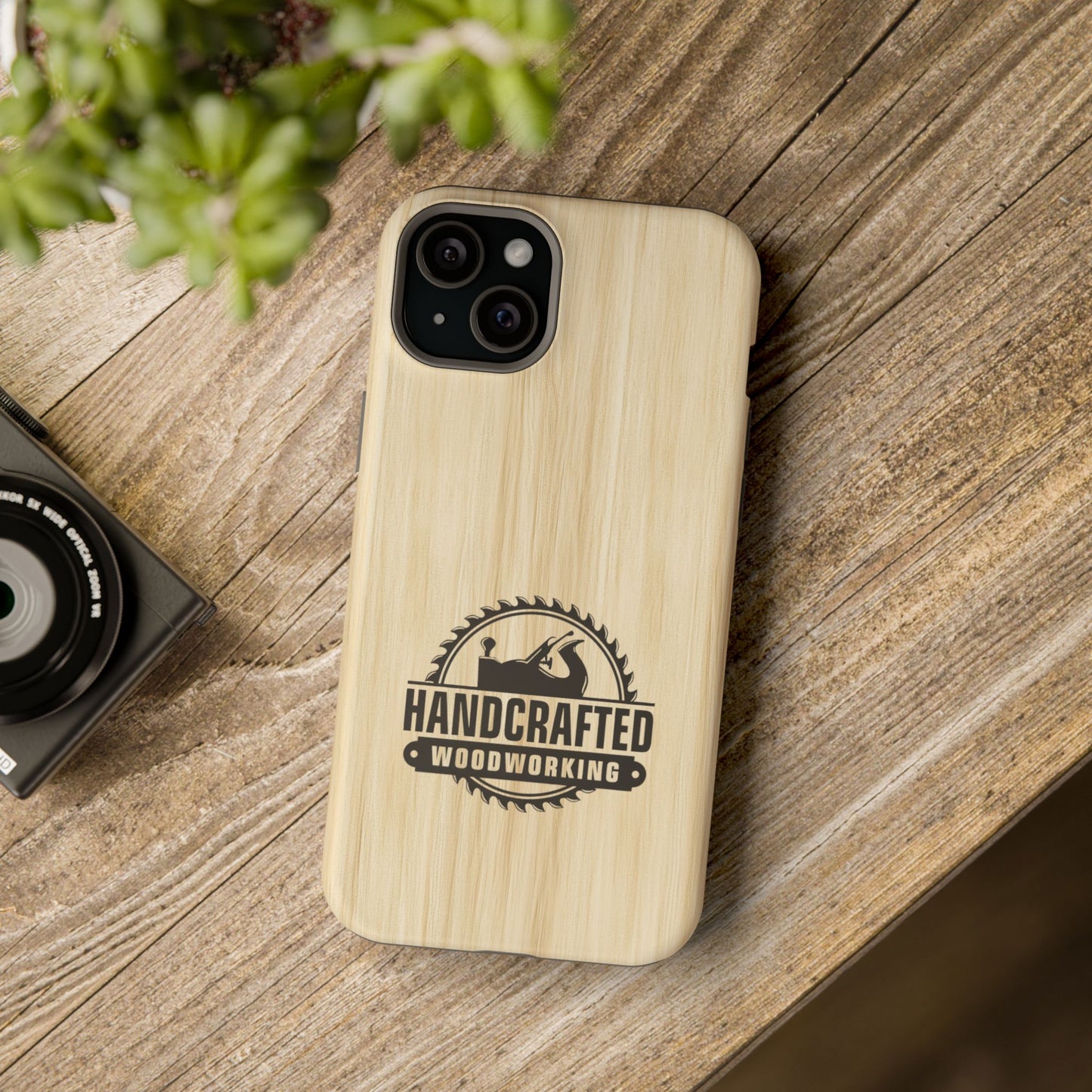 Handcrafted Woodworking Logo Magnetic Phone Cases