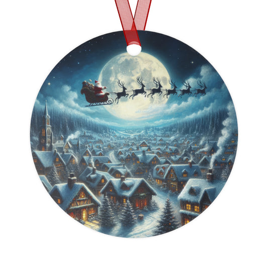 Santa Claus Is Back In Town Metal Ornaments, 2-Side Print