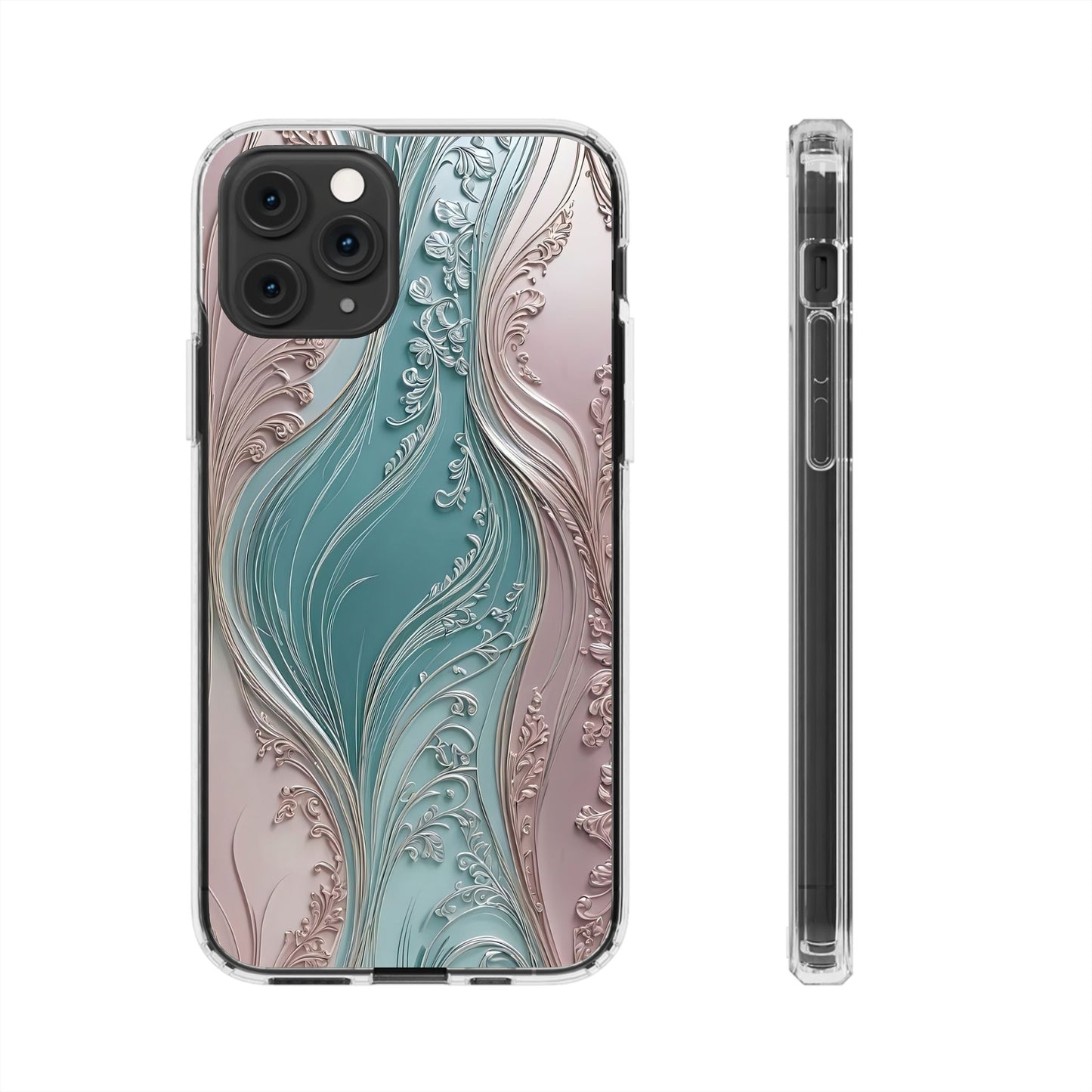 Elegant Clear Phone Cases,  Abstract Design