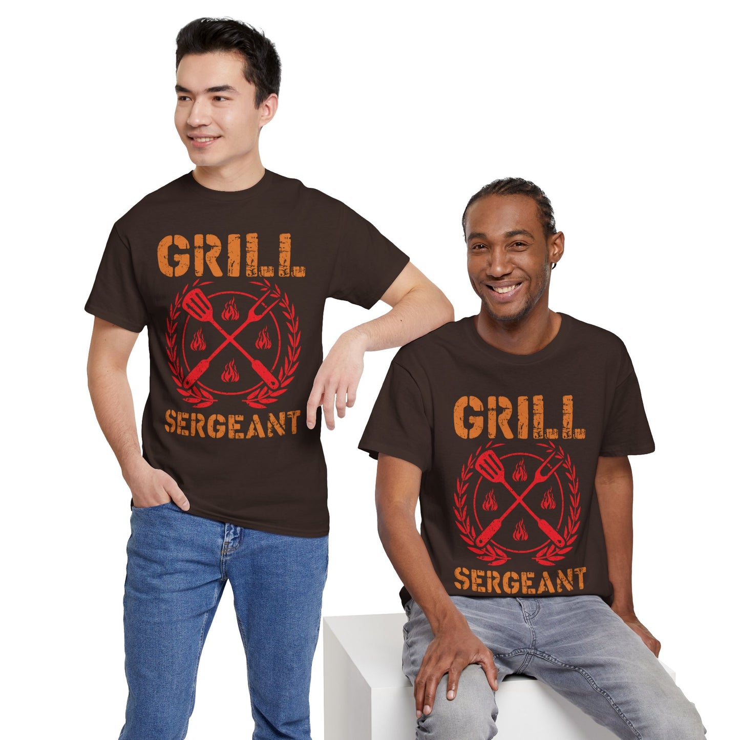 Grill Sergeant Unisex Heavy Cotton Tee - Fun BBQ Shirt for Grill Masters