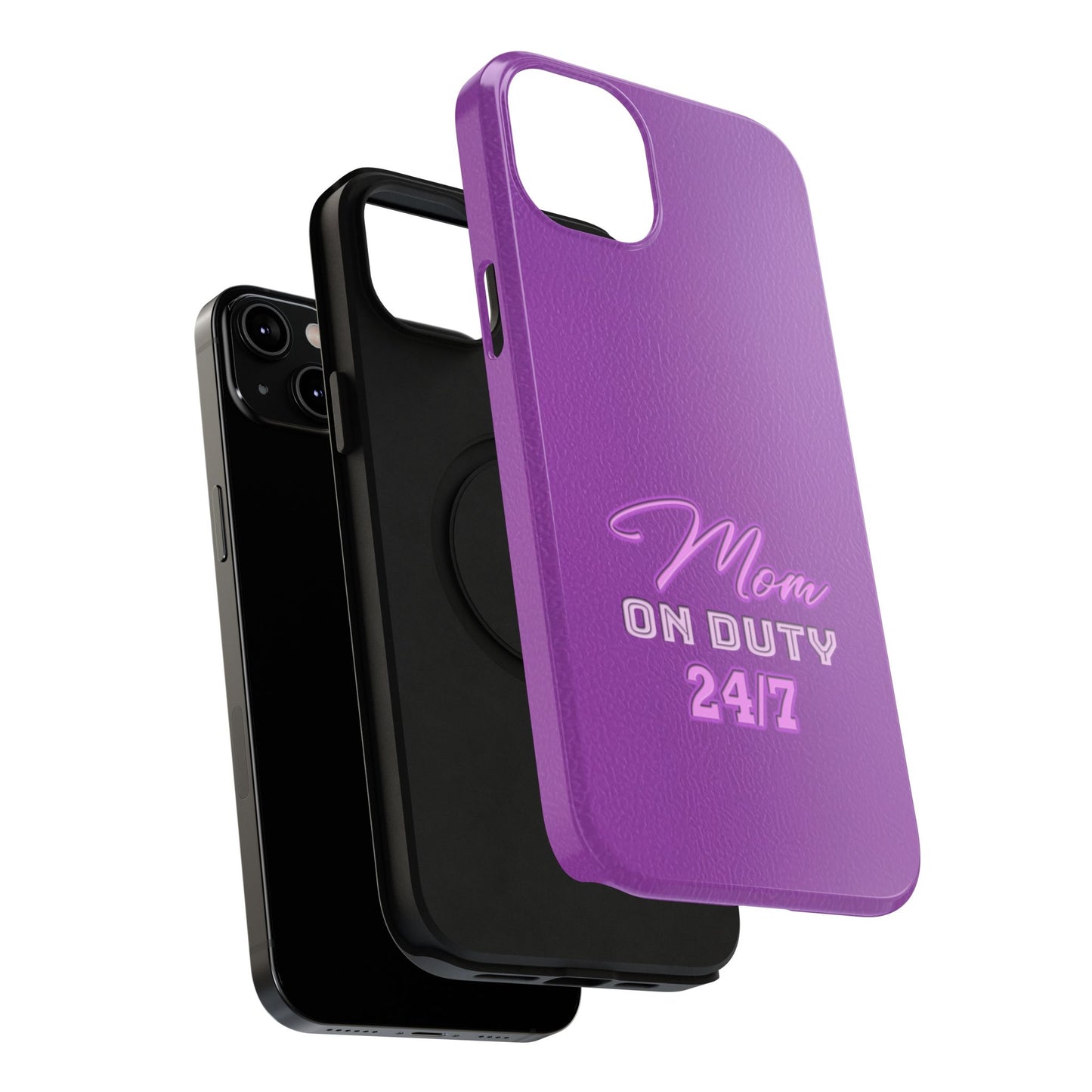 Mom On Duty Impact-Resistant Case, Purple Case for Mothers