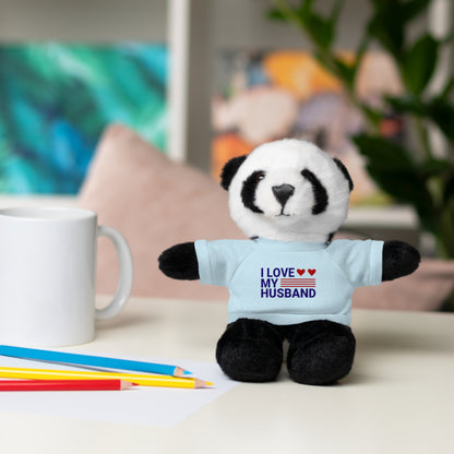 Stuffed Animal with "I love my husband" Tee, Gift for husband