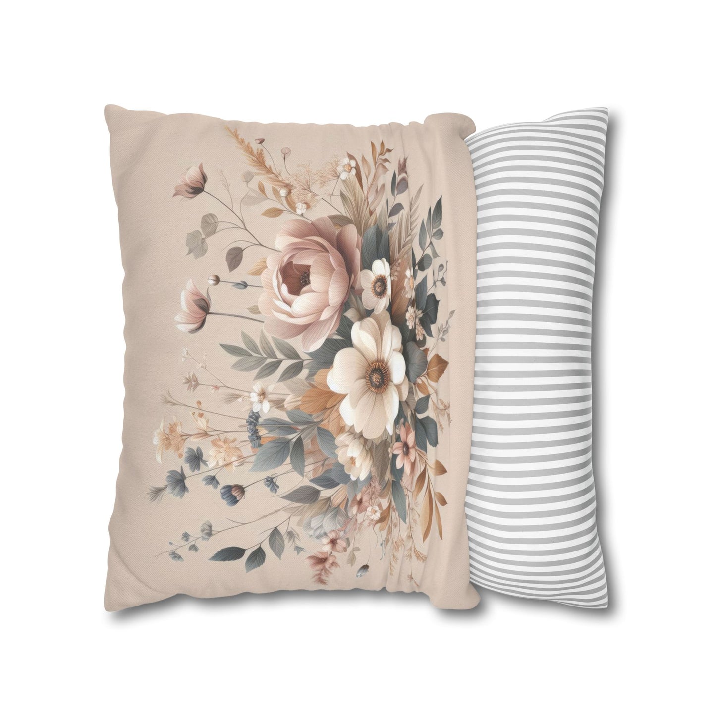 Dreamy Fall Blooms Spun Polyester Square Pillowcase