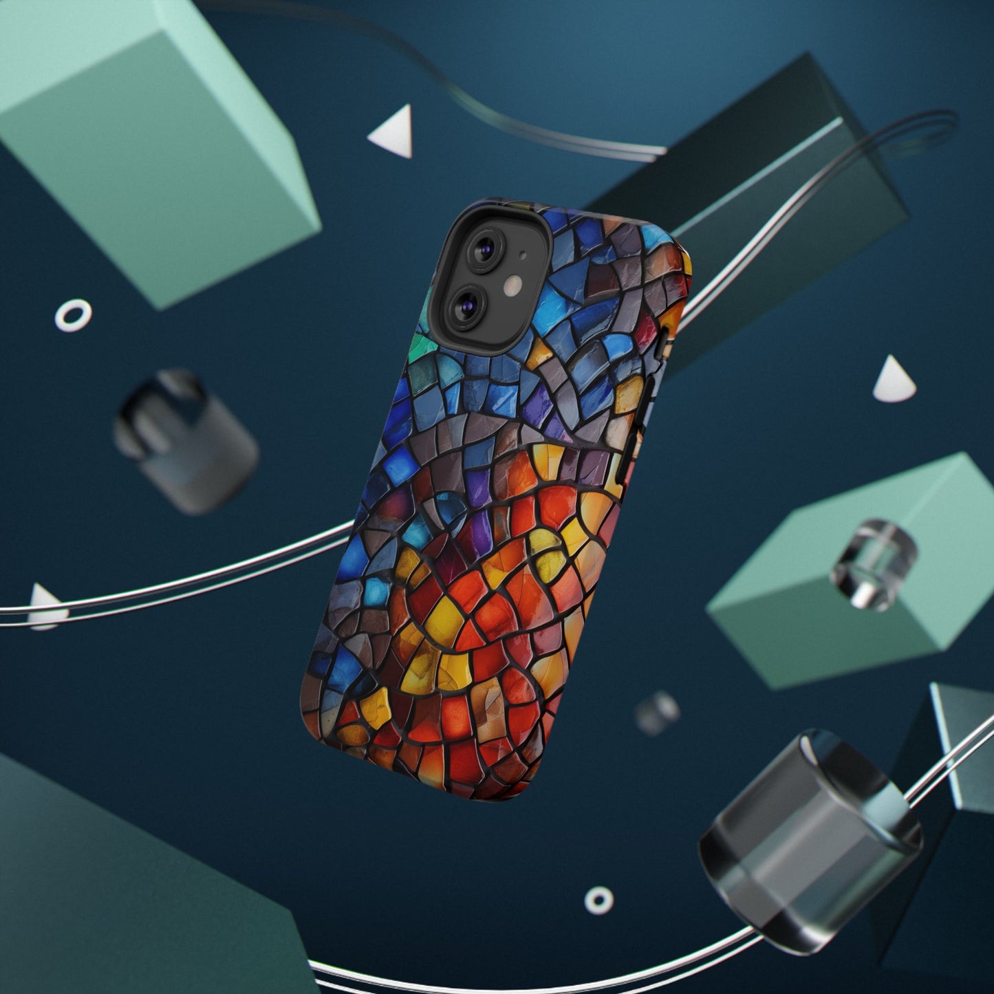 Stained Glass Impact-Resistant Phone Case, Colorful Phone Cover