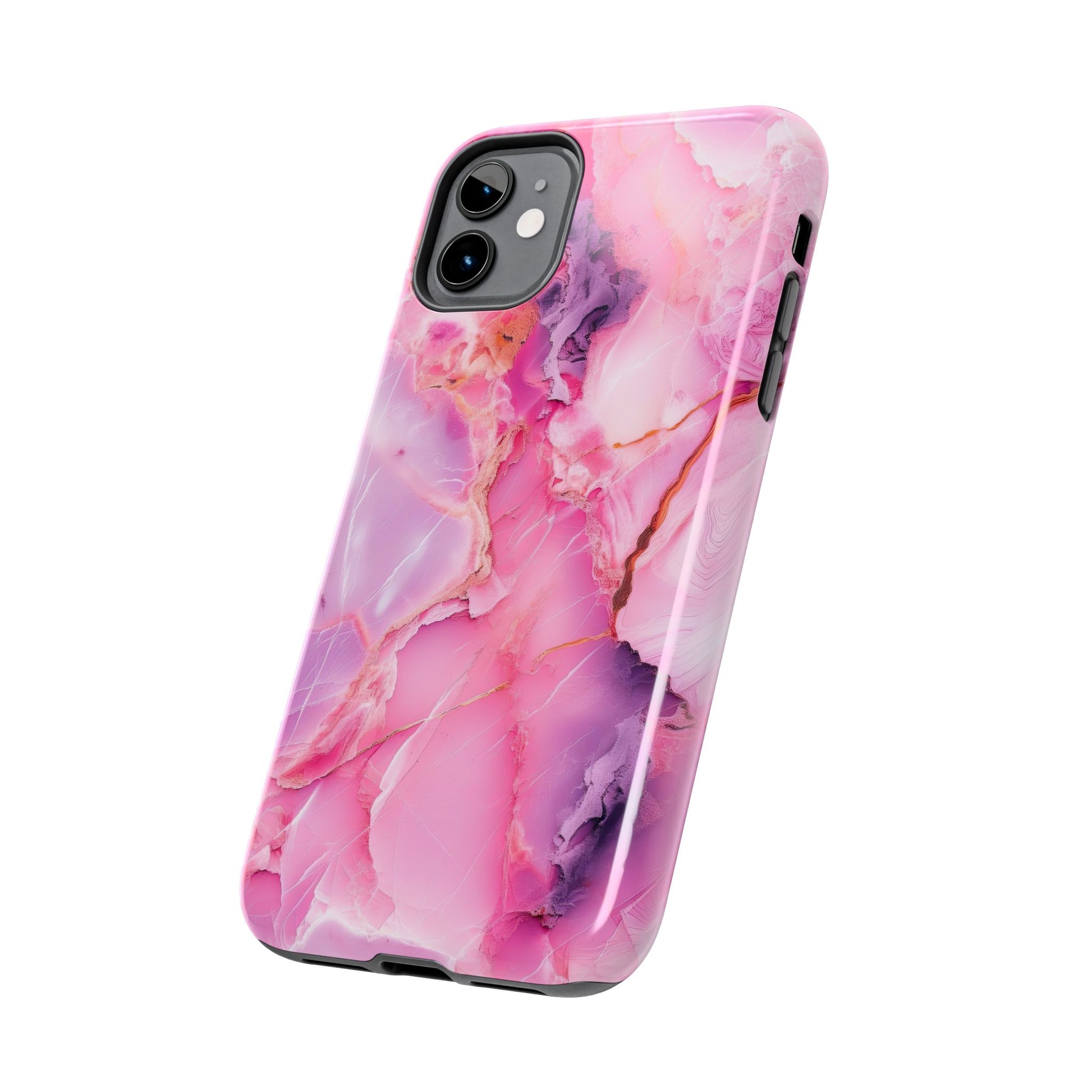 Pink Marble Tough Cases for iPhone, Stylish Protective Covers