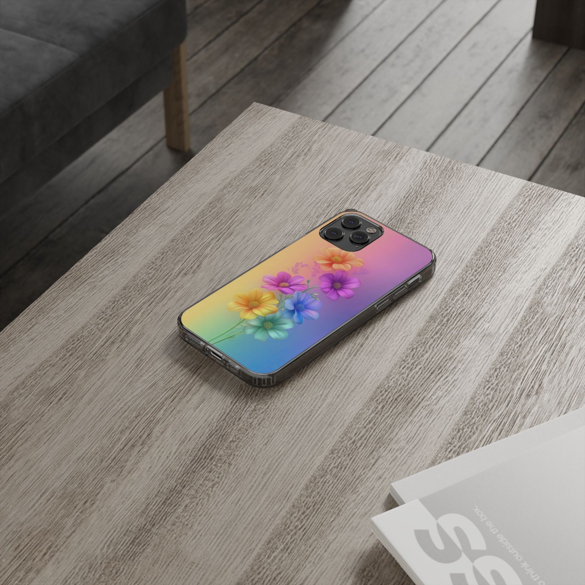 Floral Clear Phone Case – Colorful Flower Design