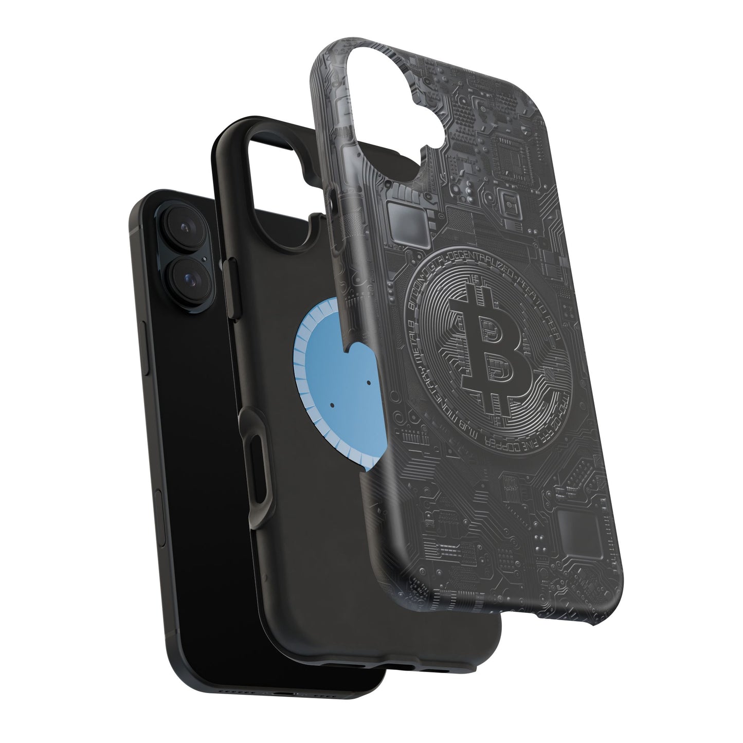 Black Bitcoin Magnetic iPhone Cases - Ideal for Tech Enthusiasts