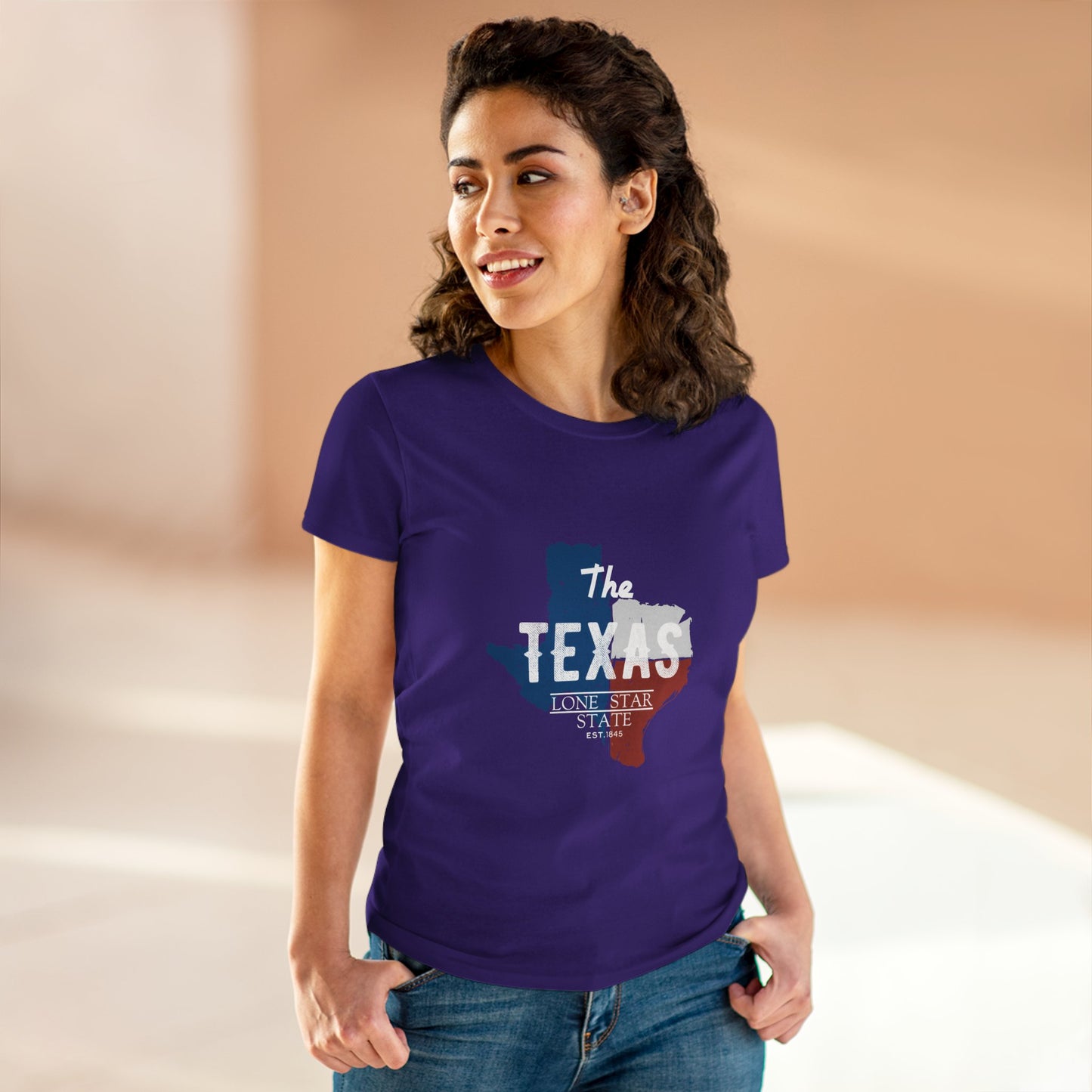 Texas Lone Star State Women's Midweight Cotton Tee