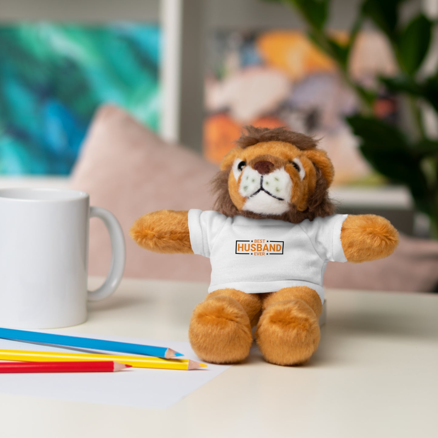 Stuffed Animal with Tee, Cute Gift for Husband