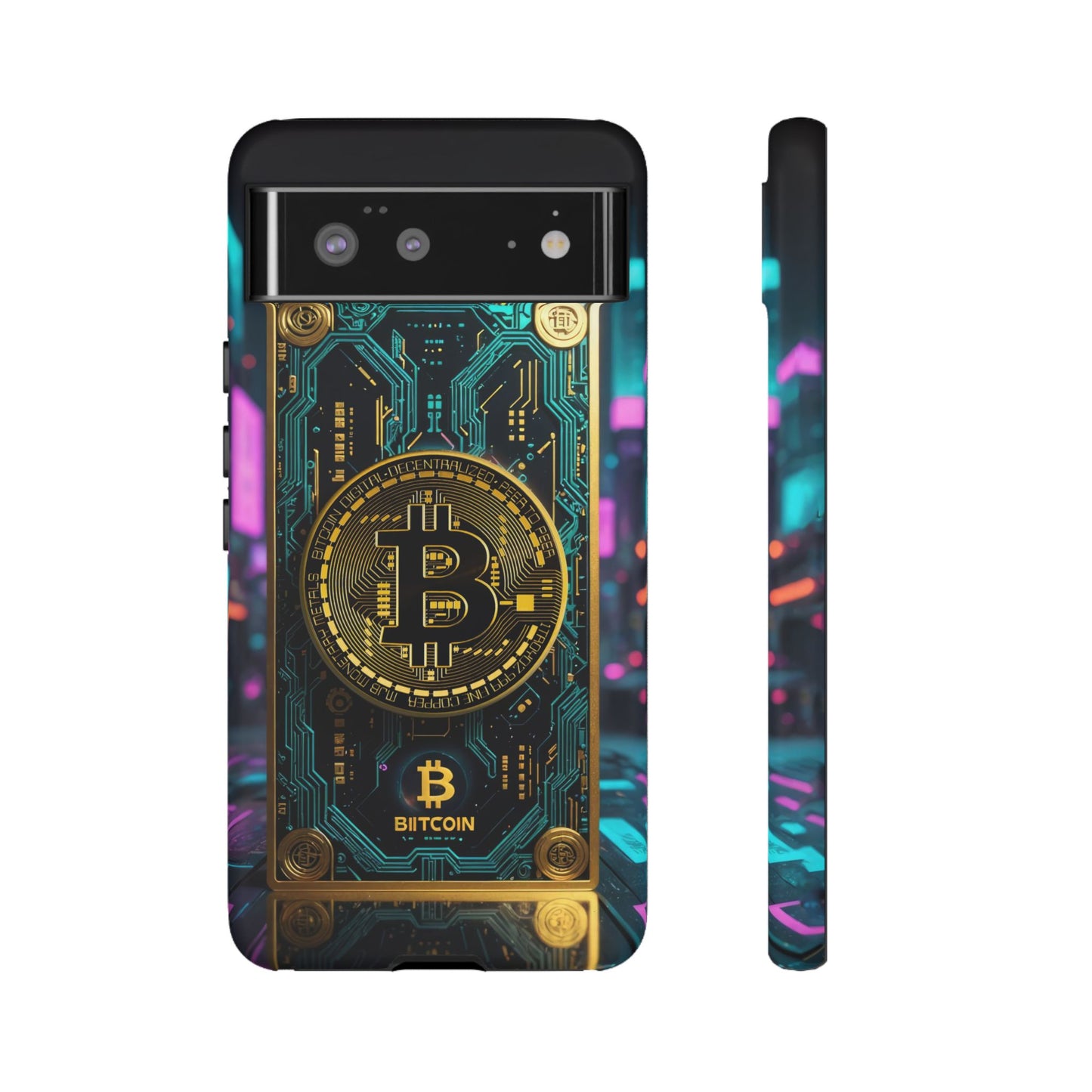 Bitcoin Google Pixel Phone Case - Tough Cases with Cryptocurrency Design