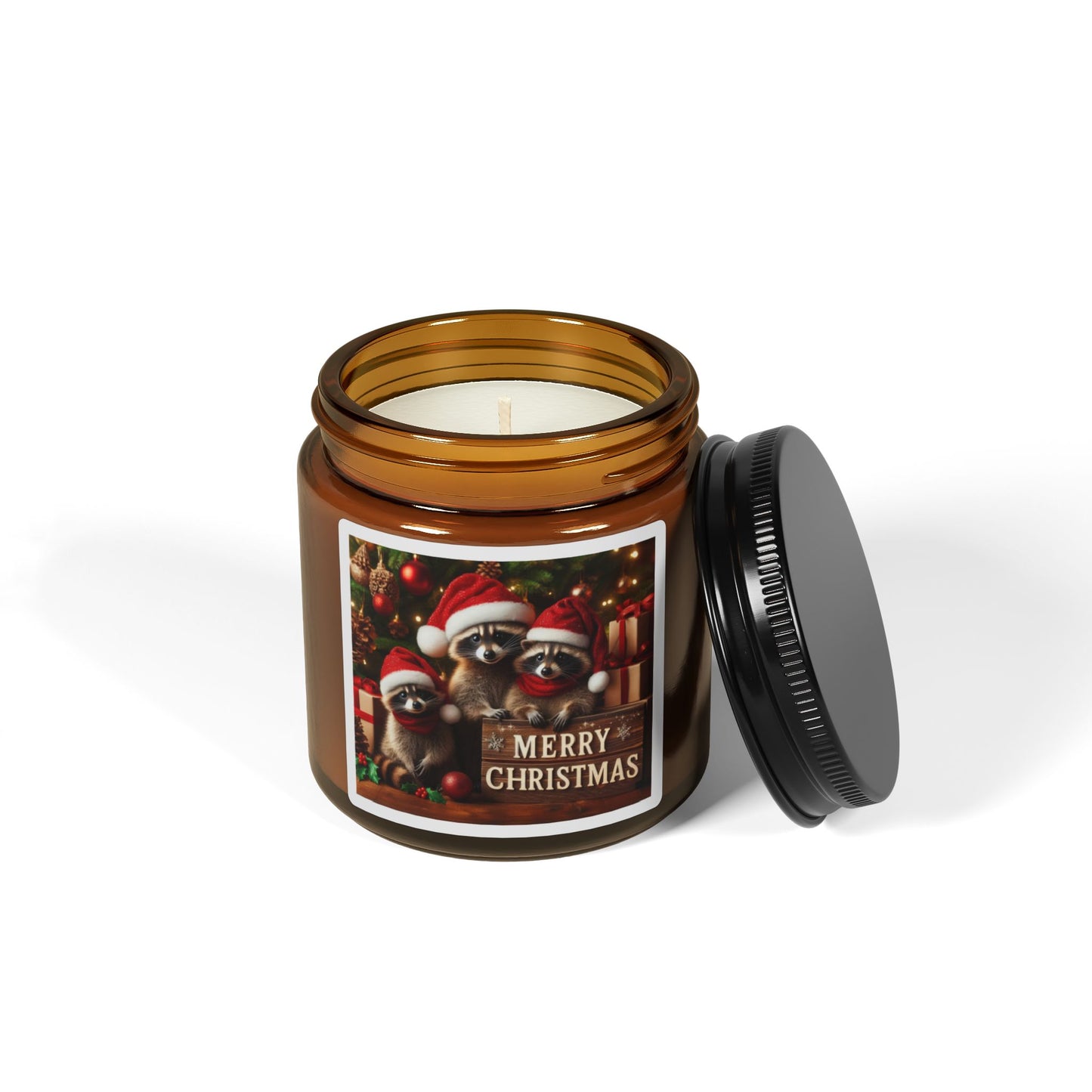 Christmas Scented Soy Candle (Multi-Size, Amber Jar)