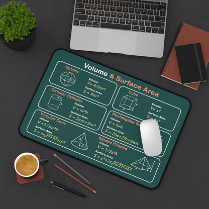 Volume & Surface Area Educational Desk Mat — Math Study Mouse Pad