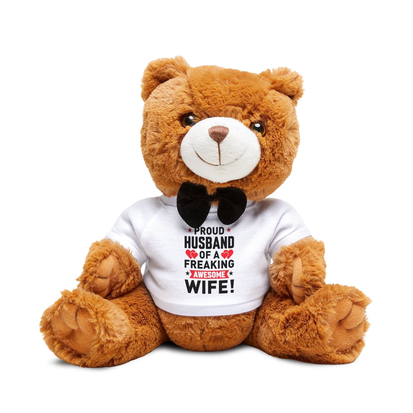 Proud Teddy Bear for Spouse, Anniversary Gift, Cute Plush Toy, Romantic Present for Wife