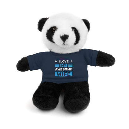 I Love My Awesome Wife Stuffed Animal, Cuddly Gift for Her