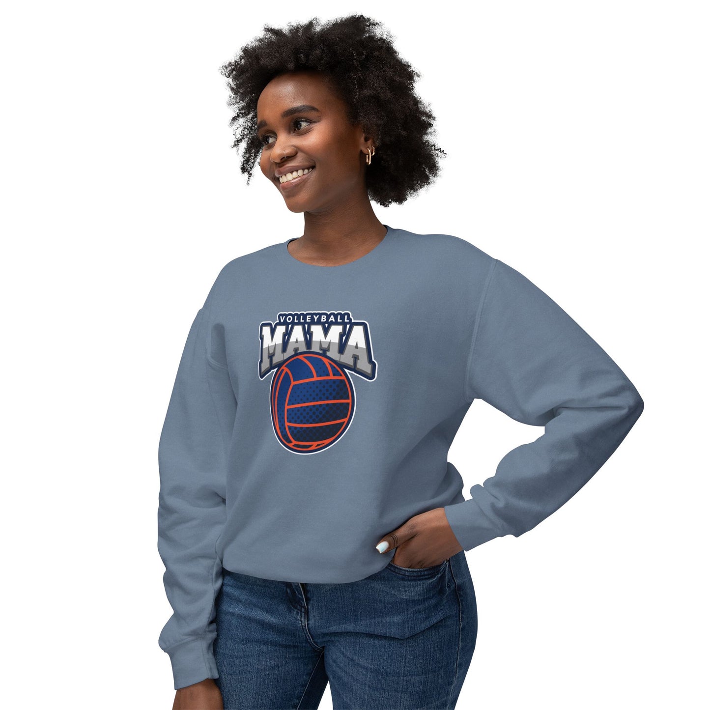 Volleyball Mama Unisex Lightweight Crewneck Sweatshirt