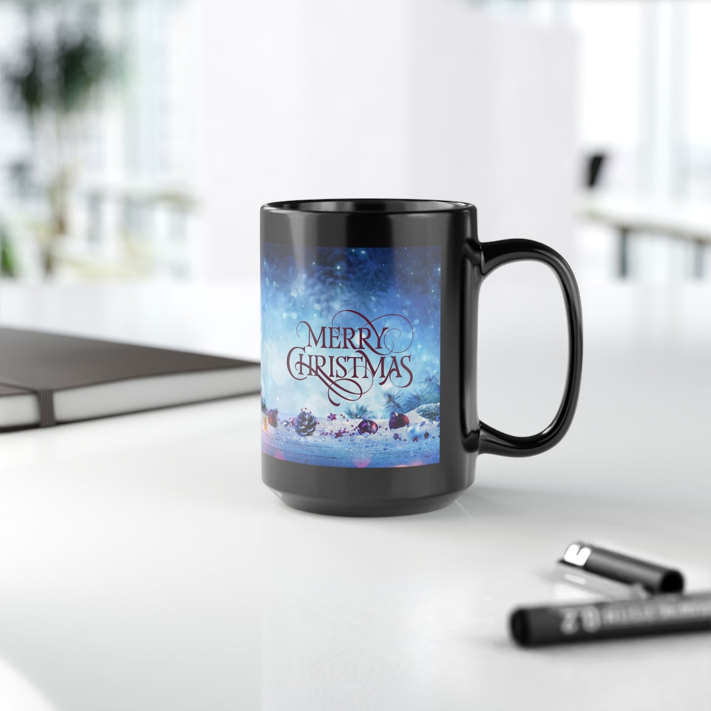 Silent Night Black Mug - 11oz, 15oz