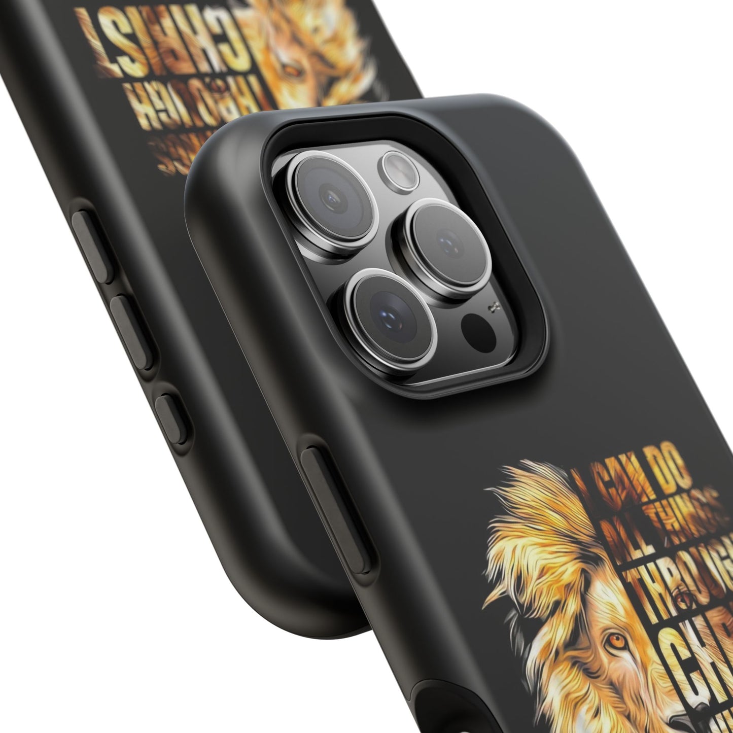 Inspirational Lion Magnetic iPhone Case, Strength & Faith, Christian Accessories