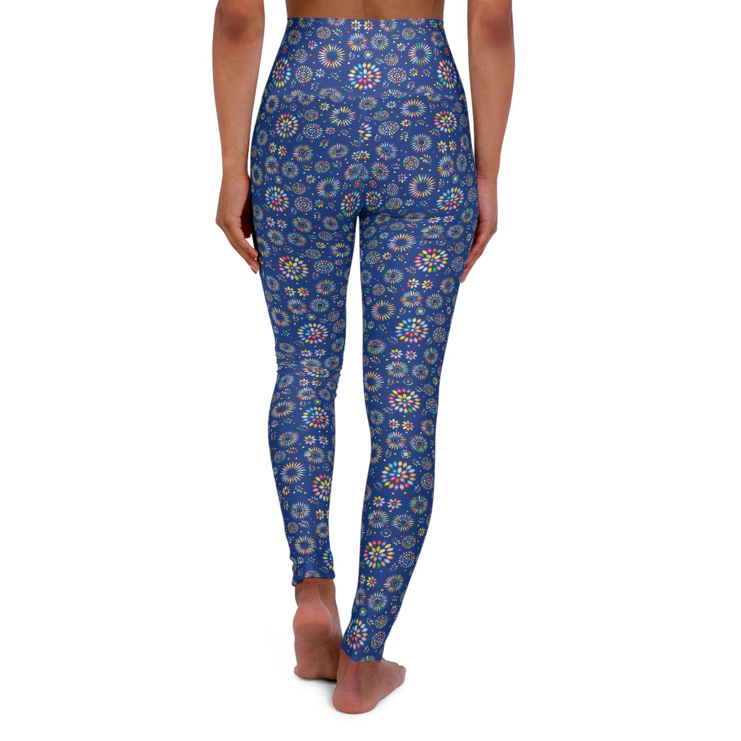 Vibrant Vibes High Waisted Yoga Leggings (AOP) / Blue