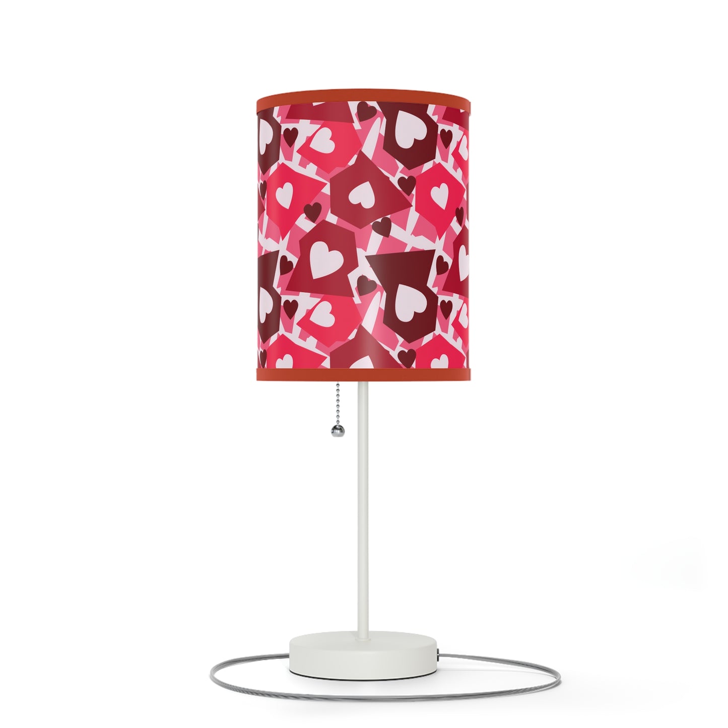 Love in Style: Retro Hearts Lamp on a Stand, US|CA plug / White