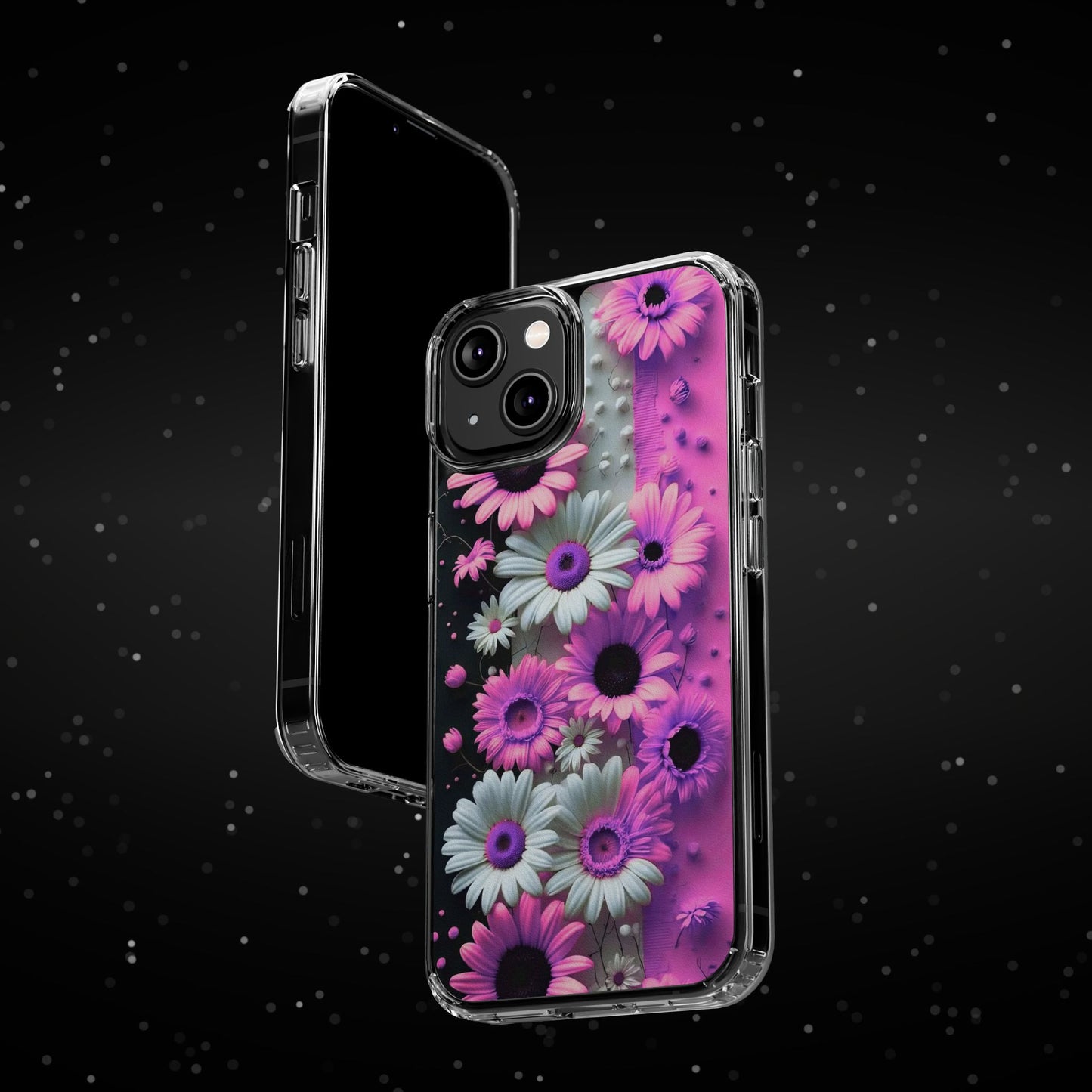 Floral Clear Phone Case – Pink Flower Design