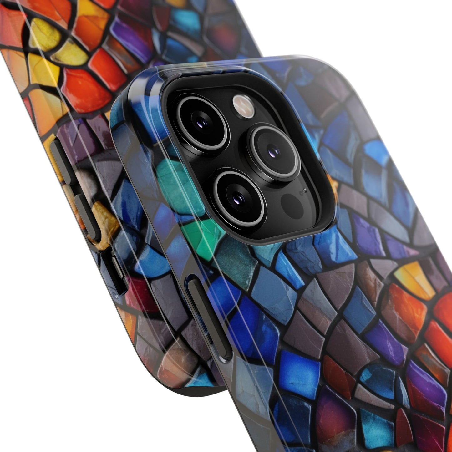 Stained Glass Impact-Resistant Phone Case, Colorful Phone Cover