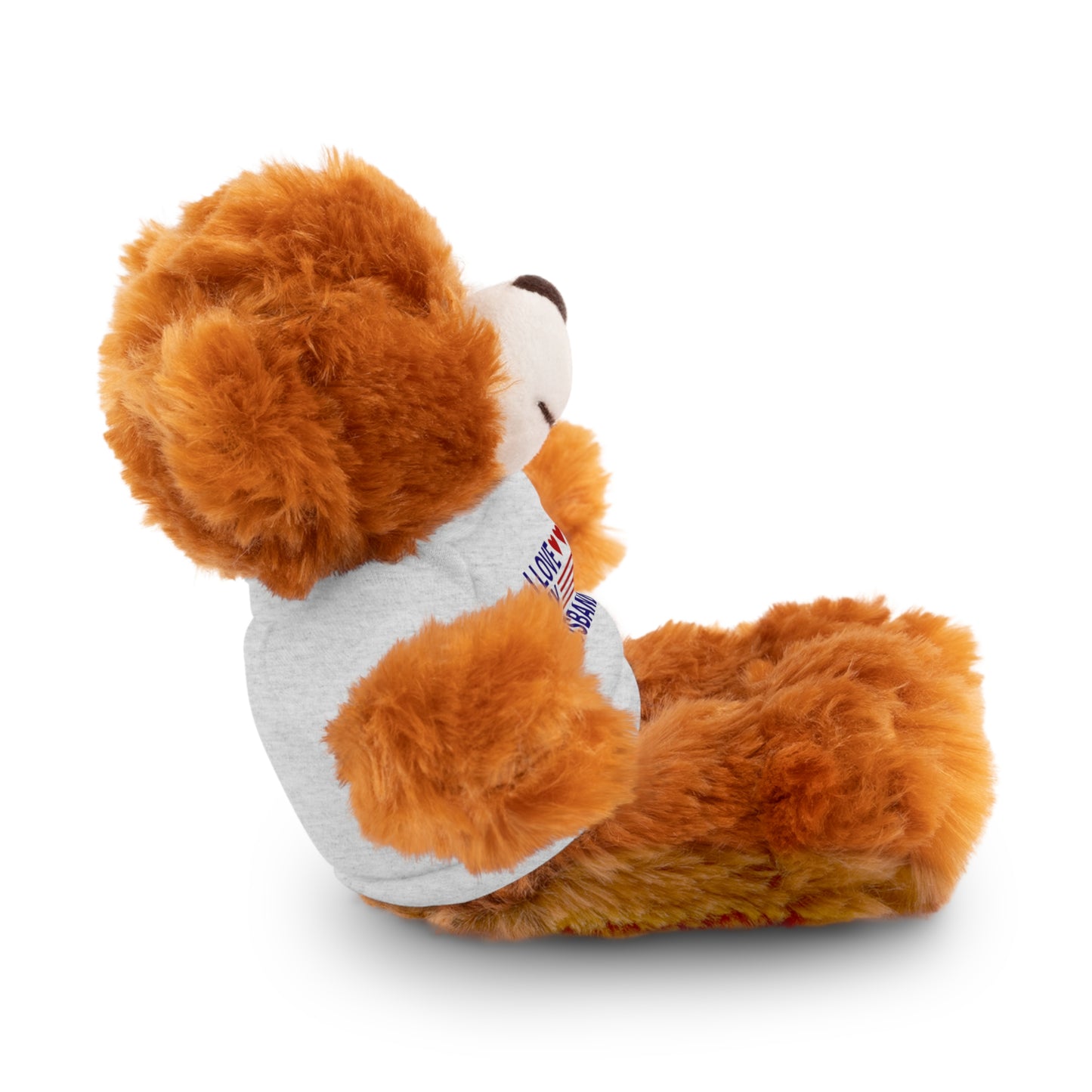 Stuffed Animal with "I love my husband" Tee, Gift for husband
