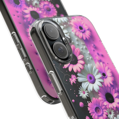 Floral Clear Phone Case – Pink Flower Design