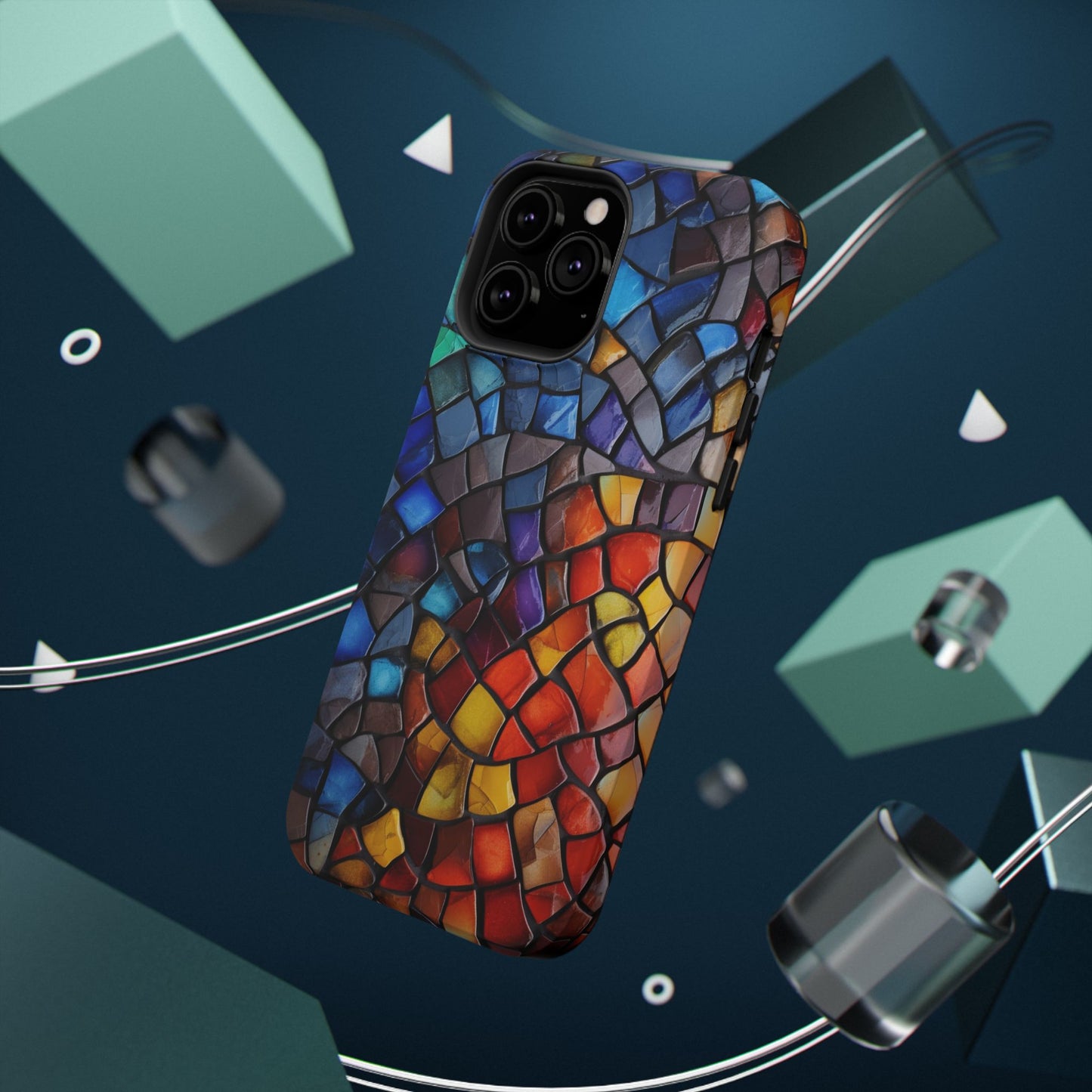 Stained Glass Impact-Resistant Phone Case, Colorful Phone Cover