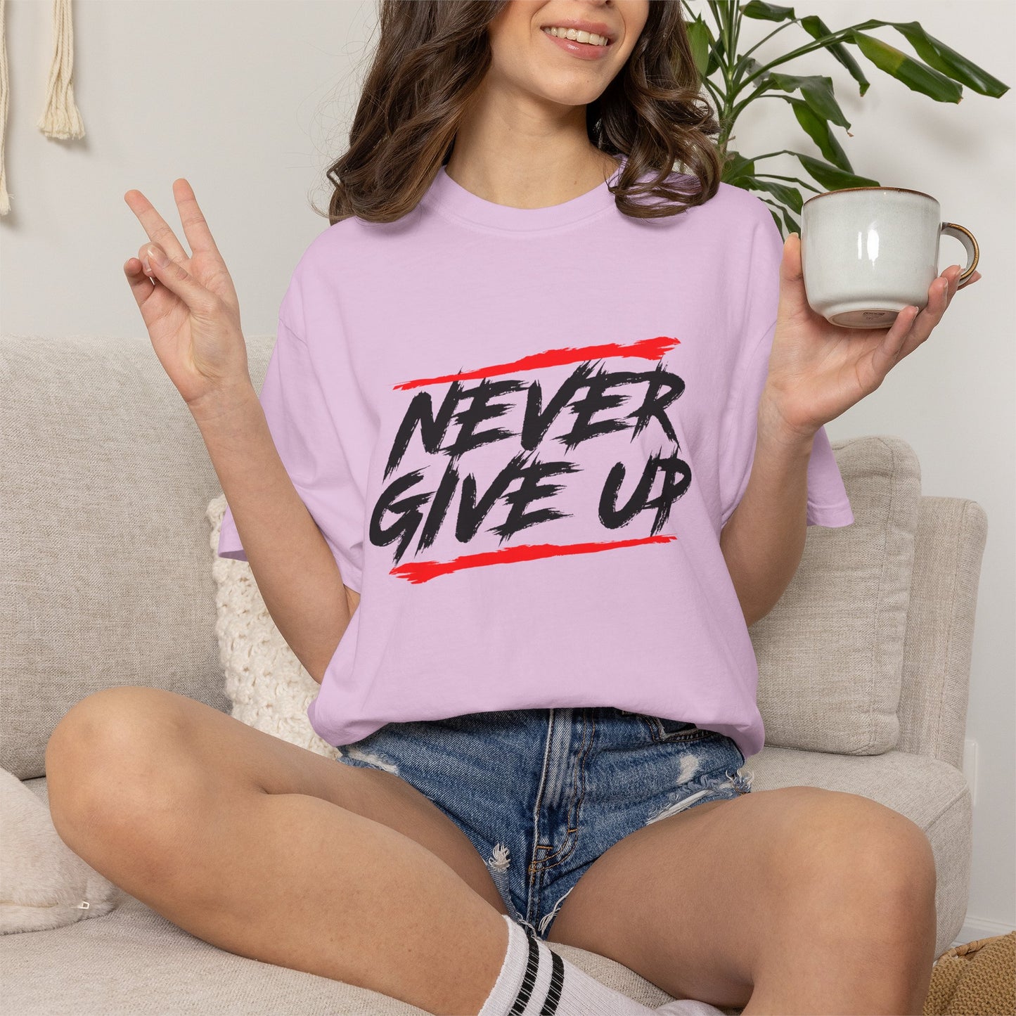 Never Give Up Motivationall Unisex T-Shirt