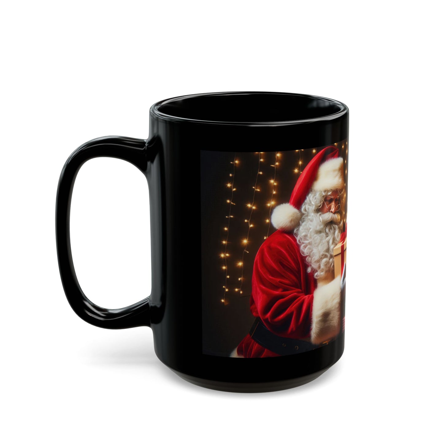 Santa’s Yuletide Gifts Black Mug - 11oz, 15oz