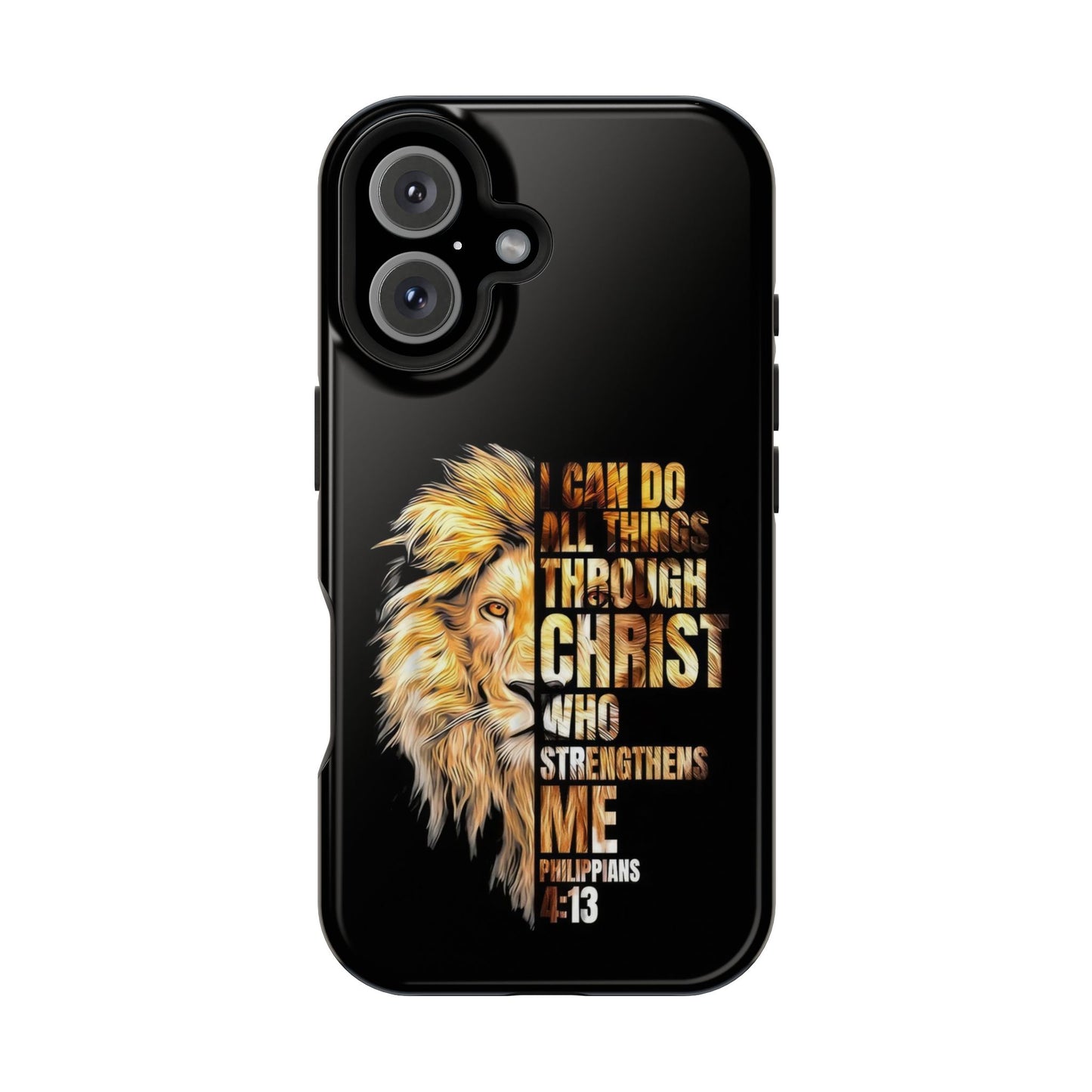 Inspirational Lion Magnetic iPhone Case, Strength & Faith, Christian Accessories