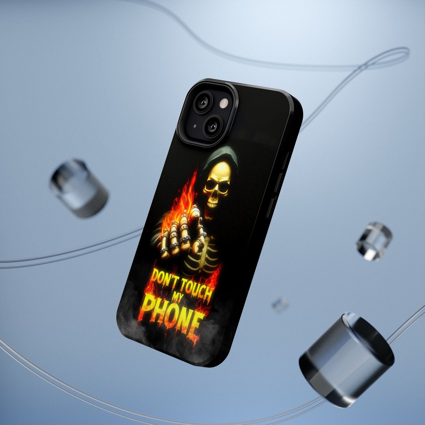 Skull Design Impact-Resistant iPhone Case, Don't Touch My Phone