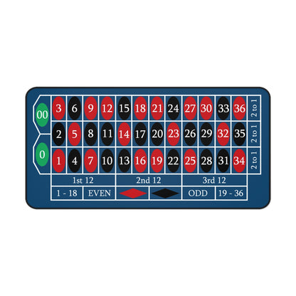 2 in 1 Casino  Desk Mat - American Roulette Gaming Accessory