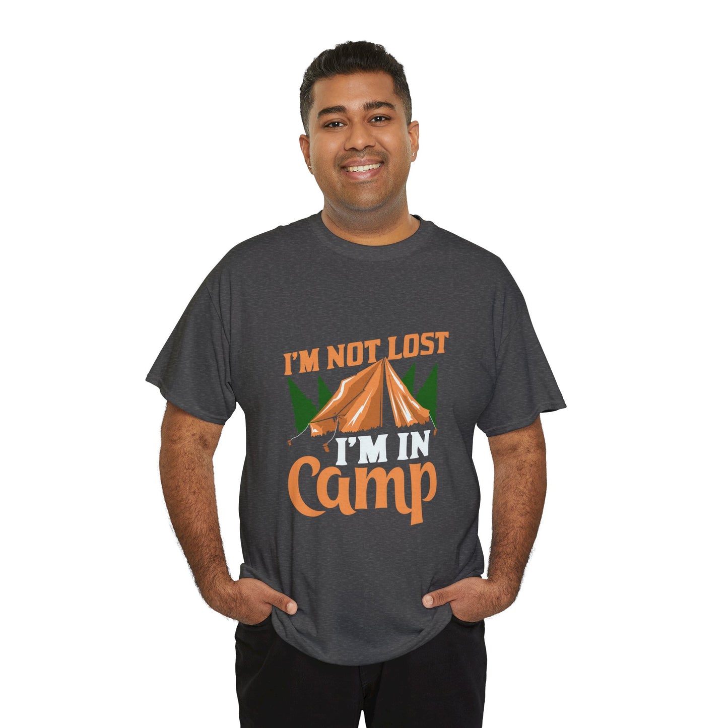 I'm Not Lost, I'm in Camp Unisex Heavy Cotton Tee - Perfect for Camping Lovers