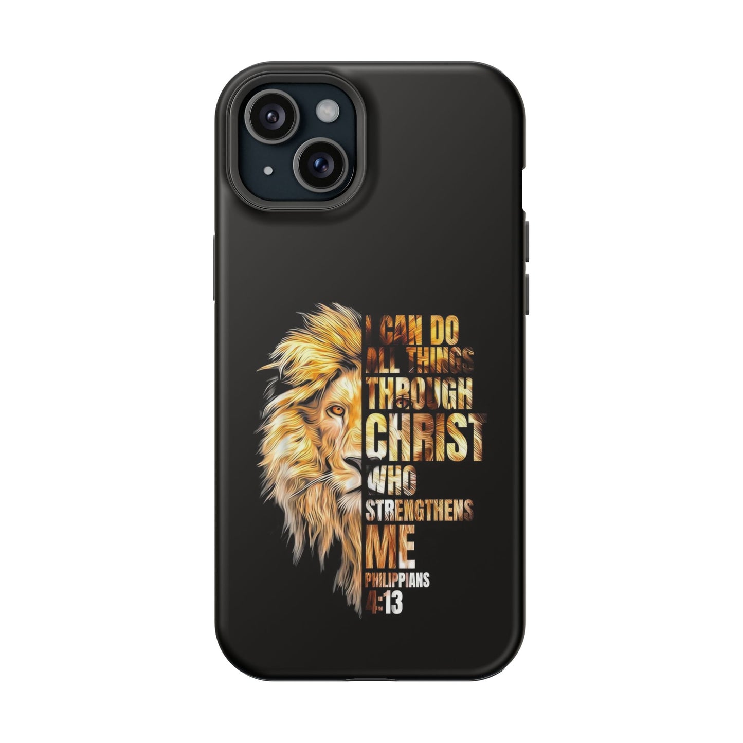 Inspirational Lion Magnetic iPhone Case, Strength & Faith, Christian Accessories