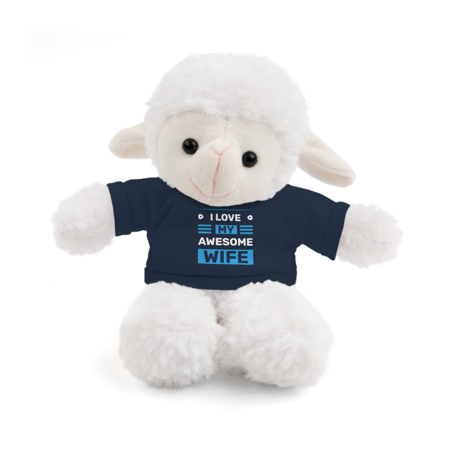 I Love My Awesome Wife Stuffed Animal, Cuddly Gift for Her