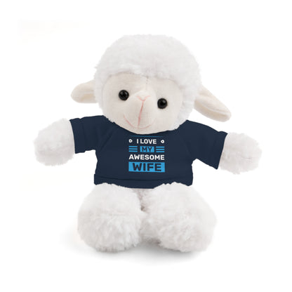 I Love My Awesome Wife Stuffed Animal, Cuddly Gift for Her