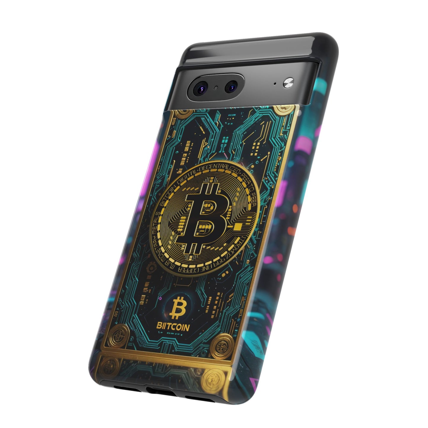 Bitcoin Google Pixel Phone Case - Tough Cases with Cryptocurrency Design