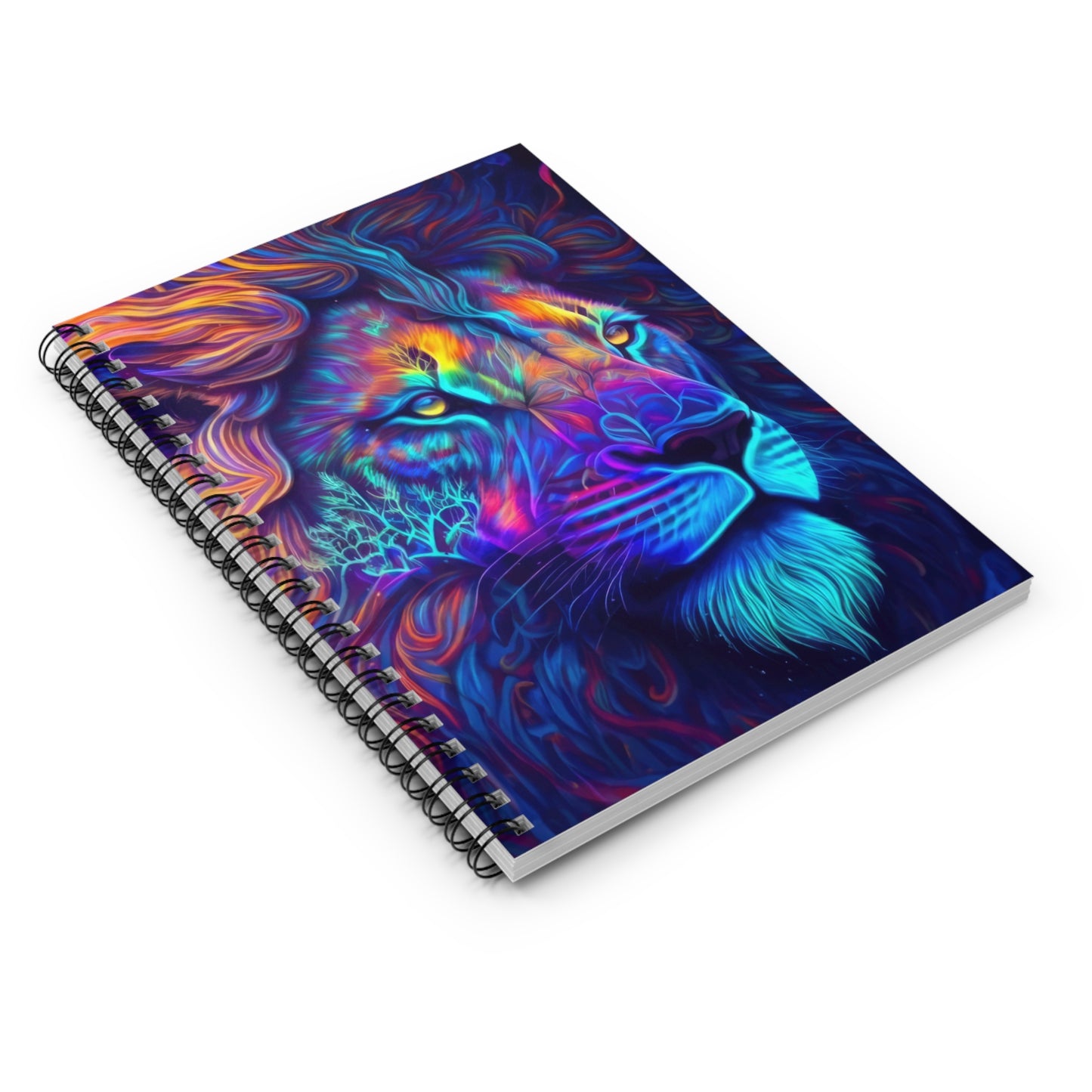 Vibrant Lion Spiral Notebook 6” x 8” – Colorful Art Journal