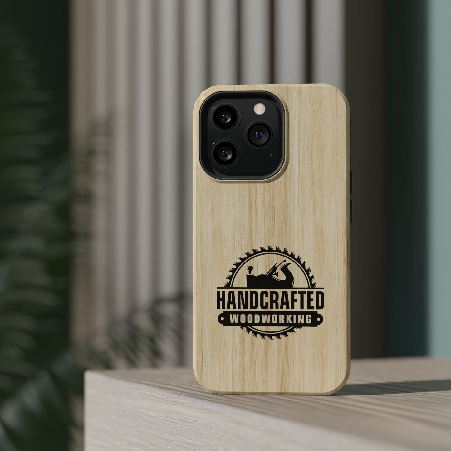 Handcrafted Woodworking Logo Magnetic Phone Cases