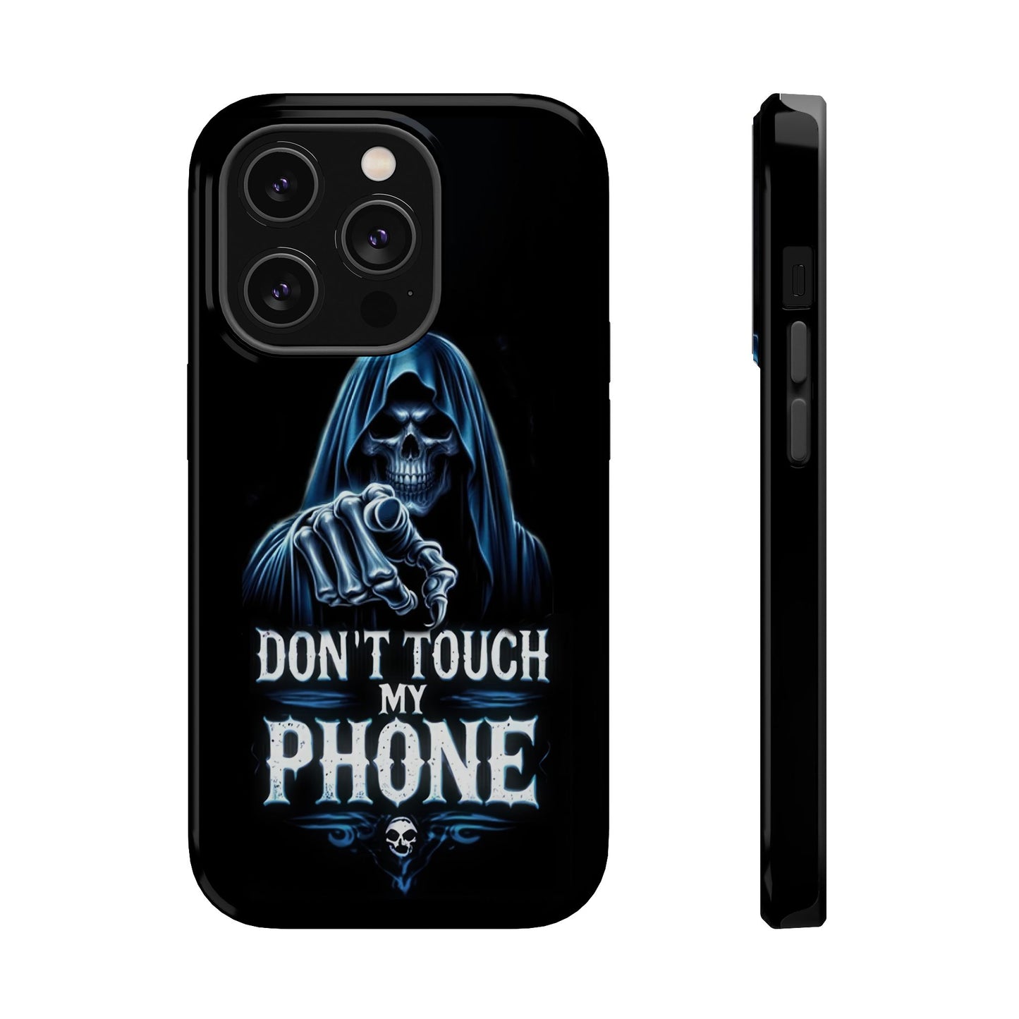 Gothic Magnetic iPhone Case: Don't Touch My Phone
