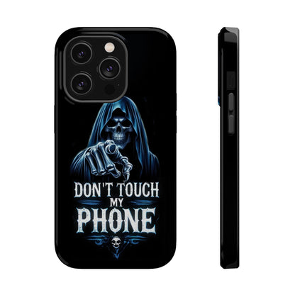 Gothic Magnetic iPhone Case: Don't Touch My Phone
