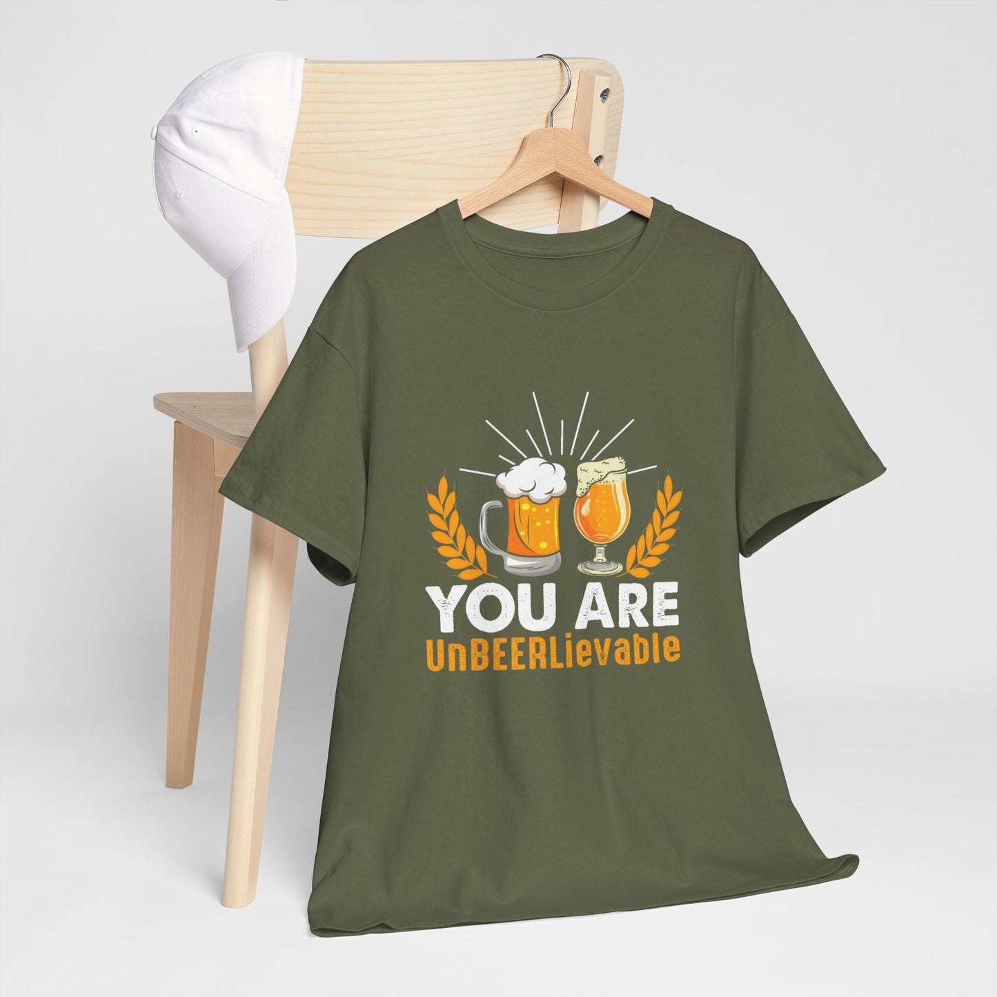Funny Beer Slogan Tee, You Are UnBEERLievable