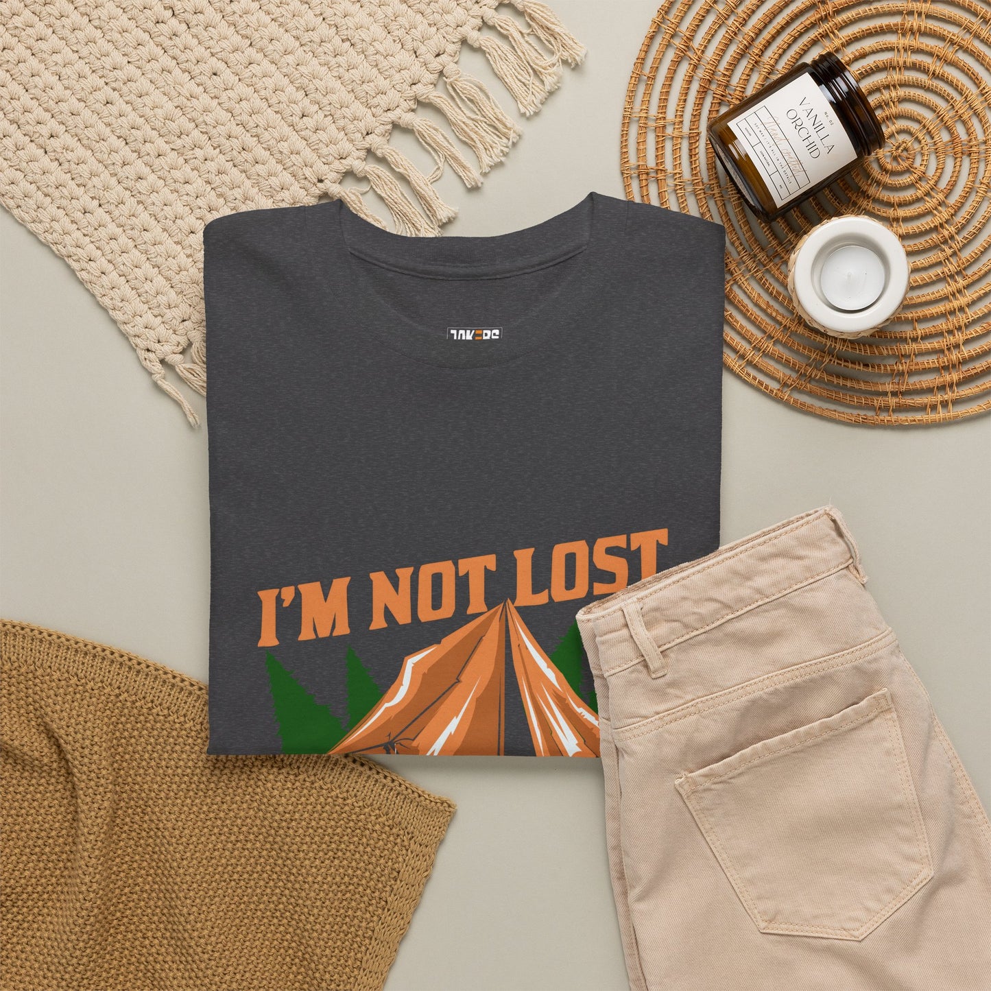 I'm Not Lost, I'm in Camp Unisex Heavy Cotton Tee - Perfect for Camping Lovers