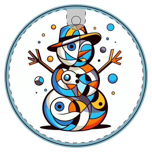 Abstract Winter Wonder Ceramic Decoration Ornament, (1pc)  one side print