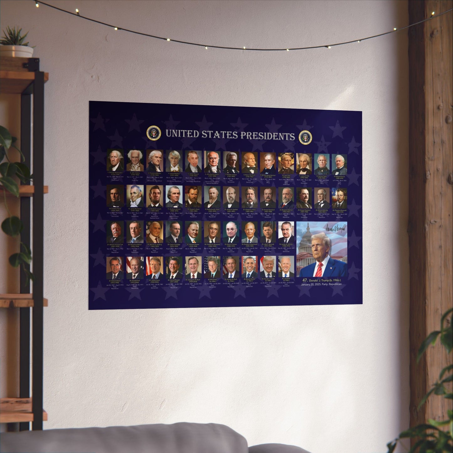 United States Presidents Historical Poster