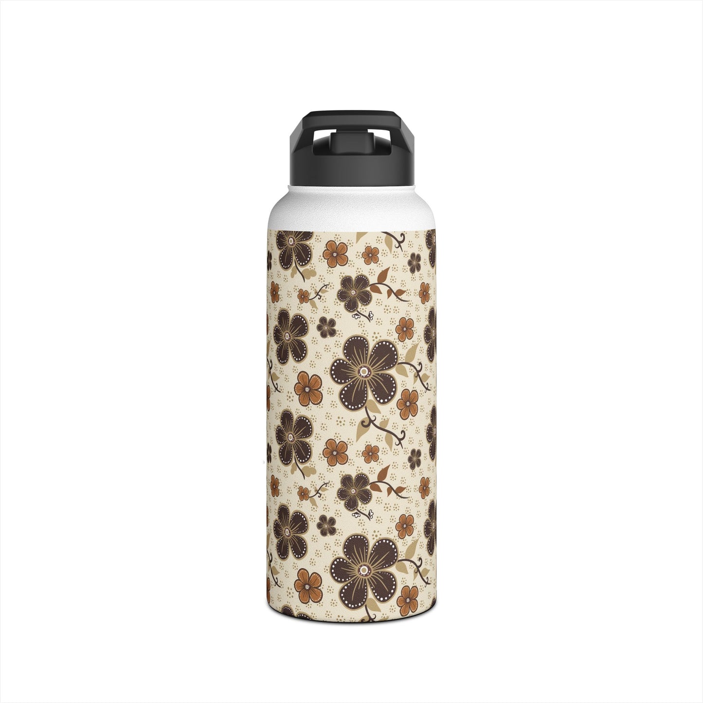 Timeless Elegance Stainless Steel Water Bottle, Standard Lid / Beige